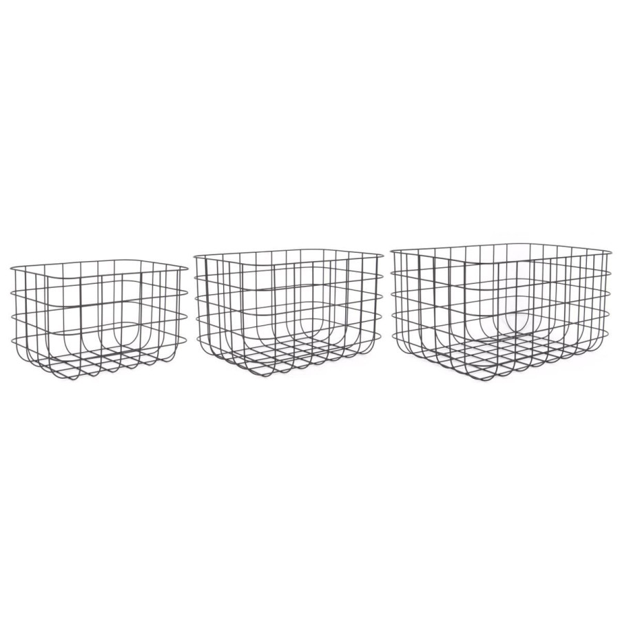 Set de 3 paniers de rangement design Noir