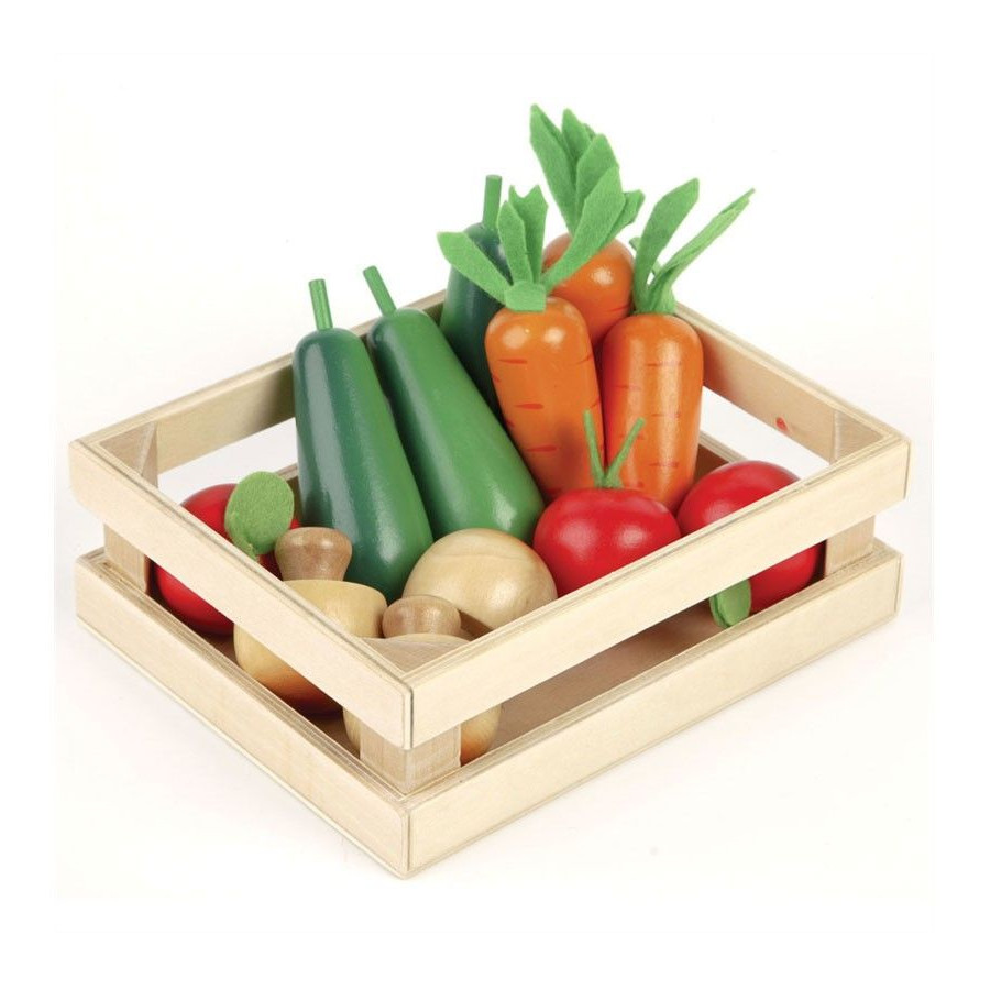 Caisse de légumes pour Jouer à la marchande Dinette en bois Tildo