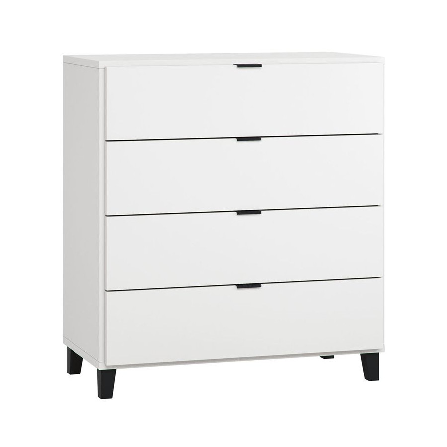 Commode 4 tiroirs Simple Blanc