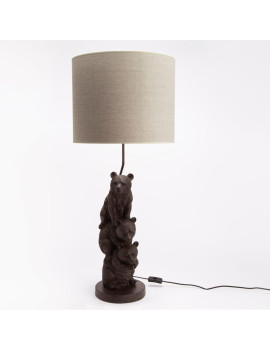 Lampe 3 Oursons lin beige
