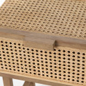 Table de chevet Lumz en bois et rotin