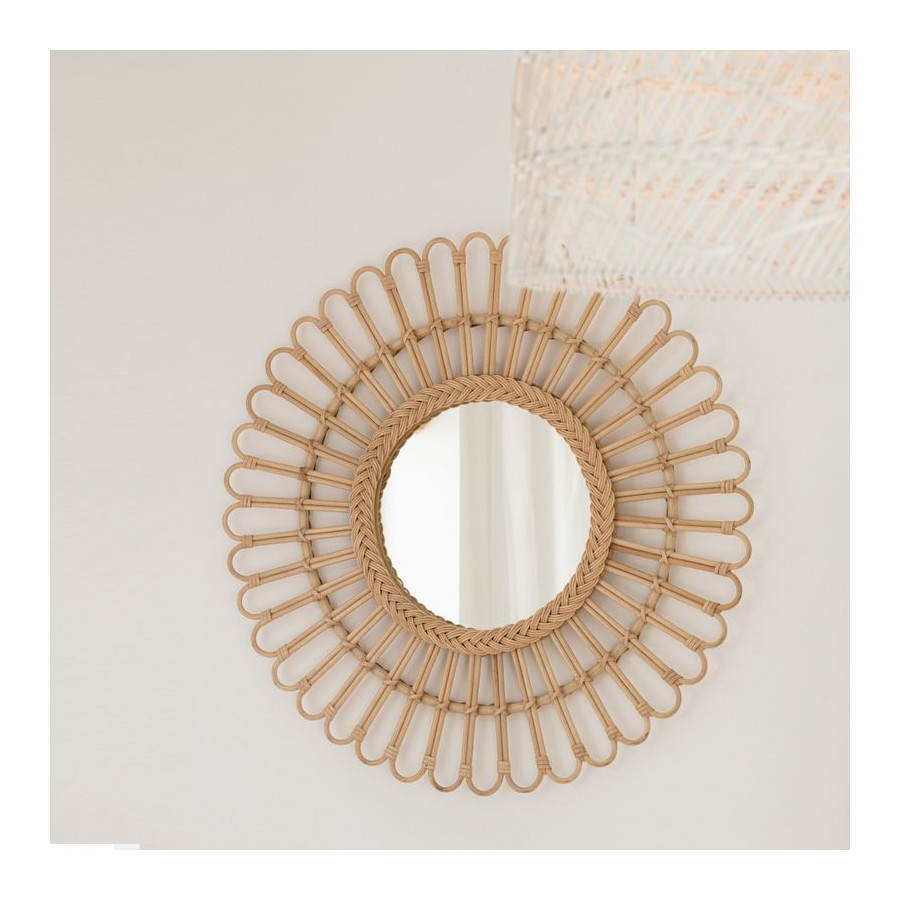 Miroir Ellen en rotin