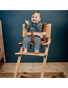 Chaise haute bébé bois design évolutive en noyer - Leander